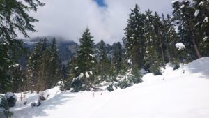 Winterliches Panorama Surselva im Frühling