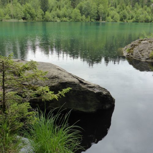 Crestasee im Regen