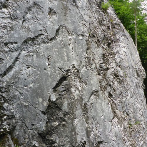 Klettergarten Sut Rens, 7 Routen, 20m Höhe. Inkl. Klettersteig und Abseilstelle.