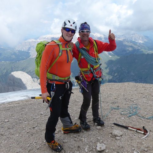 Erich und Toby nach dem Gipfelerfolg