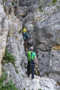 Erste Seillänge Rossi-Tomasi