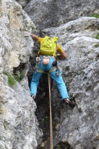 Erste Seillänge Rossi-Tomasi