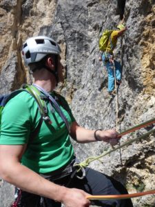 Querung in der 6. Seillänge