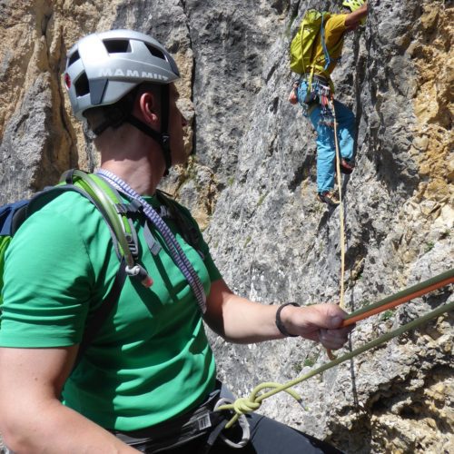 Querung in der 6. Seillänge