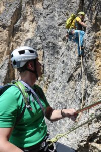 Querung in der 6. Seillänge