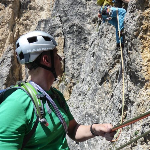 Querung in der 6. Seillänge