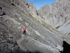 Traverse in der Geröllhalde