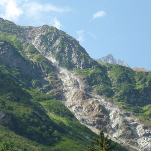 Steinschlag im Felssturz Ochsenplangge