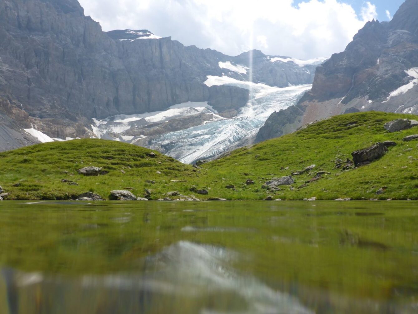 Bifertengletscher aus dem Badesee aufgenommen