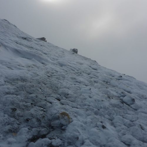 Eis und Schnee im Aufstieg