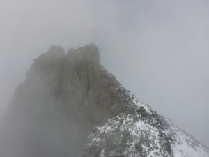 Ringelspitz in Wolken