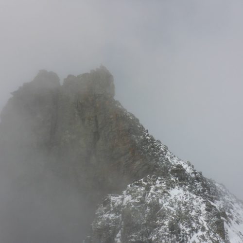 Ringelspitz in Wolken