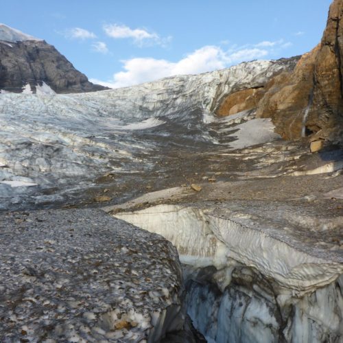 Blick auf den Gletscher vom Frühstückstisch