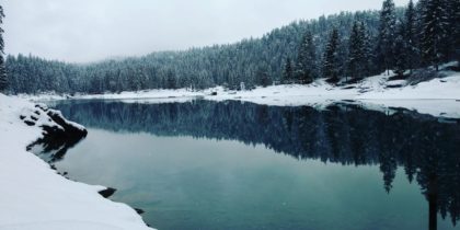 Caumasee im Schnee