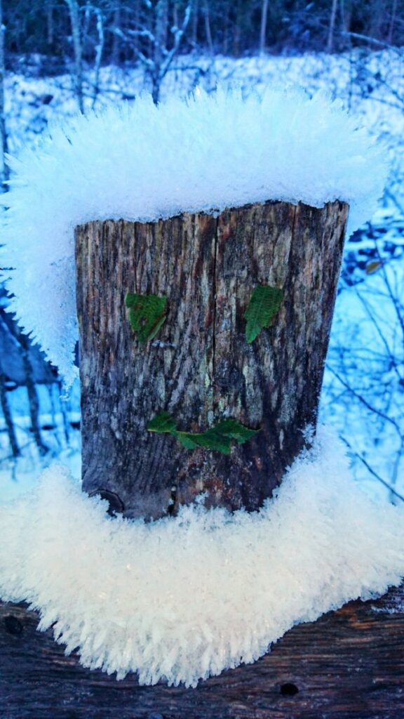 Gesichter im Neuschnee