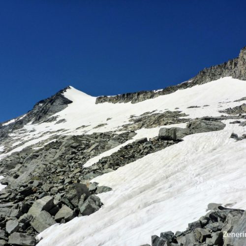 Rheinwaldhorn/Adula 3402m ü.M. und Aufstiegsroute