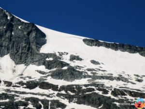 Aufstiegsroute über den Gletscher