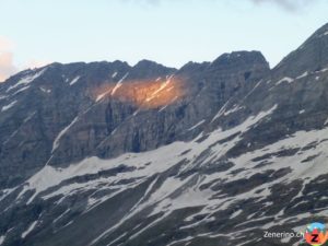 Sonnenuntergang Zapporthütte