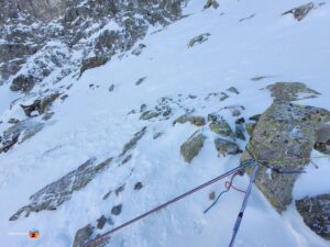 Standplatz Lagrevfall Ausstieg / Abseilpunkt