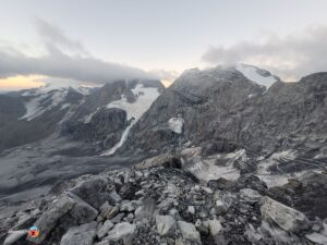 Cevedale, Königsspitze, Zebru in den Wolken